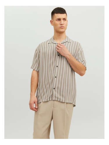 Jack&Jones Риза Jeff 12220423 Бежов Relaxed Fit