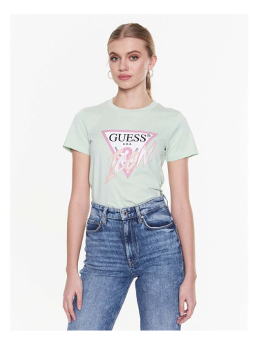 Guess Тишърт Icon W3RI12 I3Z14 Зелен Regular Fit