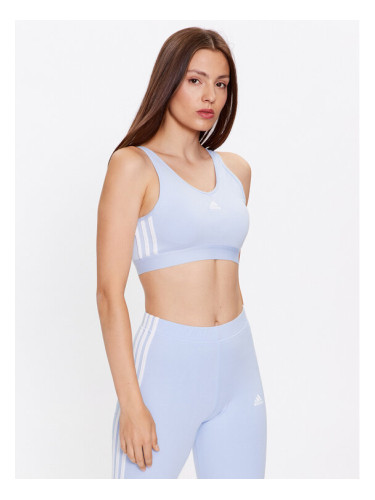 adidas Блуза Essentials 3-Stripes Crop Top With Removable Pads IC4439 Светлосиньо