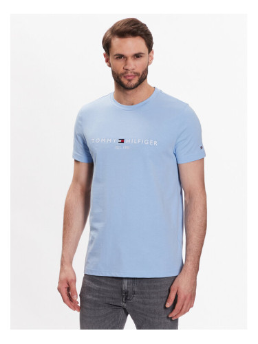 Tommy Hilfiger Тишърт Logo MW0MW11797 Светлосиньо Slim Fit