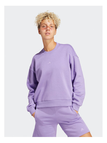 adidas Суитшърт ALL SZN Fleece Sweatshirt IC6450 Виолетов Loose Fit