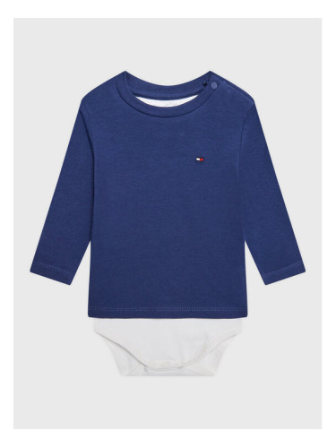 Tommy Hilfiger Детско боди Baby Solid KN0KN01408 Син Regular Fit