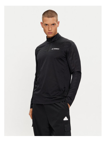 adidas Тениска с дълъг ръкав Terrex Multi Half-Zip Long-Sleeve Top HT9501 Черен Slim Fit