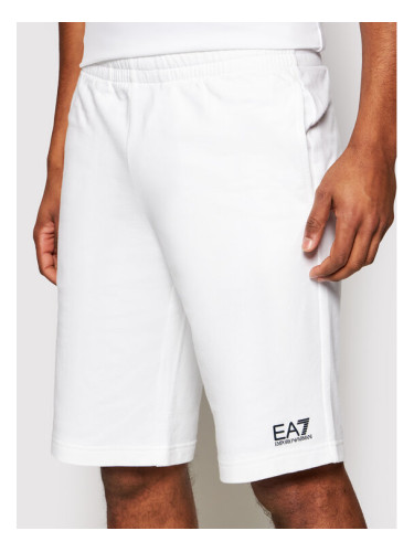 EA7 Emporio Armani Спортни шорти 8NPS02 PJ05Z 1100 Бял Regular Fit