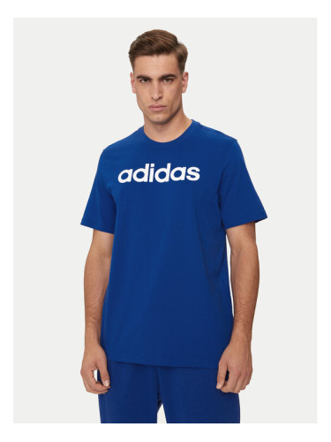 adidas Тишърт Essentials Single Jersey Linear Embroidered Logo T-Shirt IC9279 Син Regular Fit