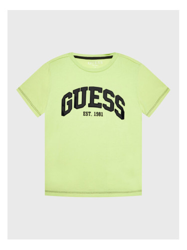 Guess Тишърт N3RI07 K8HM3 Зелен Regular Fit