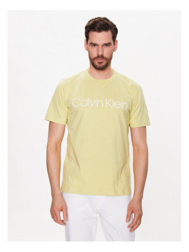 Calvin Klein Тишърт Front Logo K10K103078 Жълт Regular Fit