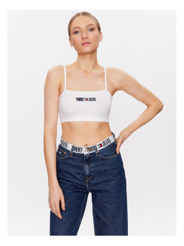 Tommy Jeans топ DW0DW15458 Бял Cropped Fit