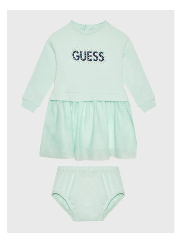 Guess Елегантна рокля A3RK08 KA6V0 Зелен Regular Fit