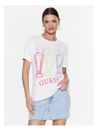 Guess Тишърт Adelita W3RI24 KBK72 Екрю Regular Fit