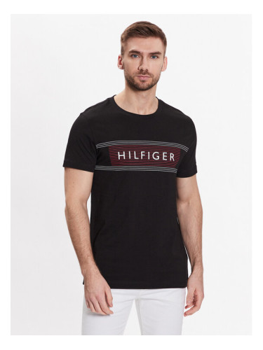 Tommy Hilfiger Тишърт Brand Love Chest MW0MW30035 Черен Slim Fit