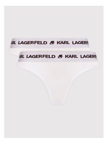 KARL LAGERFELD Комплект 2 чифта прашки Logo Set 211W2126 Бял