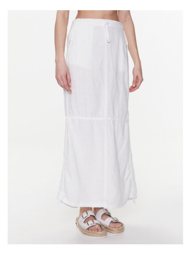 BDG Urban Outfitters Макси пола BDG BAGGY LINEN SKIRT 76472083 Бял