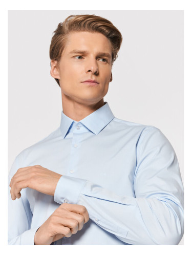 Calvin Klein Риза Poplin K10K108229 Син Slim Fit