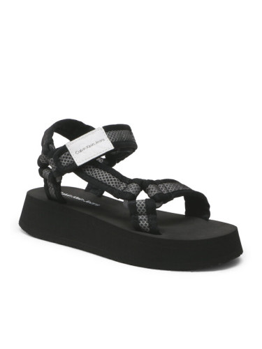 Calvin Klein Jeans Сандали Prefresato Sandal Webbing Mesh YW0YW00969 Черен