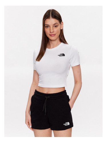 The North Face Тишърт NF0A55AO Бял Cropped Fit