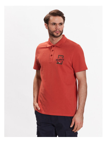 Dolomite Тениска с яка и копчета Dobbiaco 296158-1408 Оранжев Regular Fit