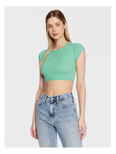 Calvin Klein Jeans Блуза J20J220709 Зелен Cropped Fit