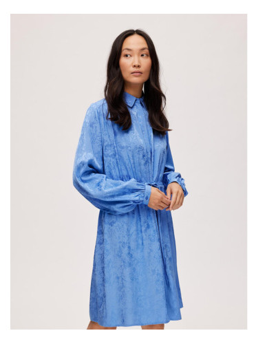 Selected Femme Рокля тип риза Blue 16088066 Син Regular Fit