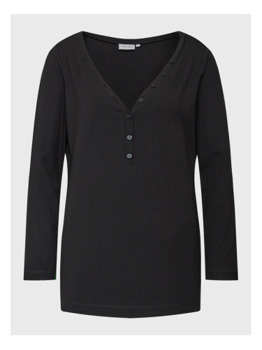 Calvin Klein Curve Блуза Inclu Modal Rib Henley K20K205460 Черен Regular Fit
