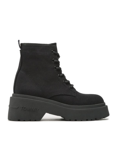 Tommy Jeans Туристически oбувки Lace Up Festiv Boots EN0EN02133 Черен