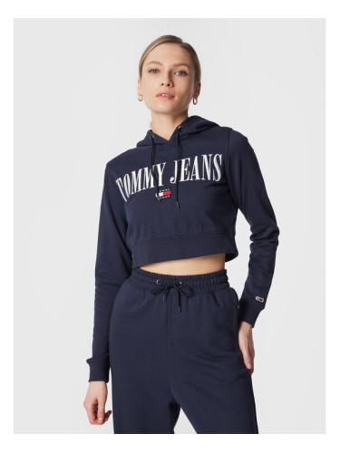 Tommy Jeans Суитшърт Archive DW0DW14927 Тъмносин Cropped Fit