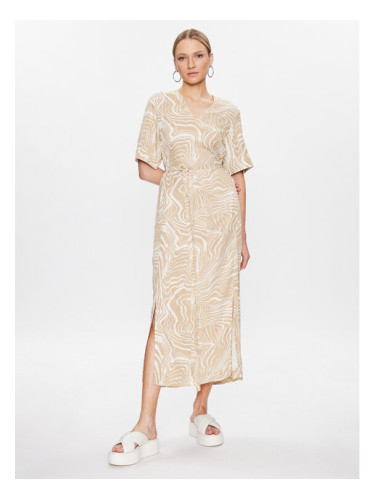 Calvin Klein Ежедневна рокля Wave Print K20K205222 Бежов Regular Fit