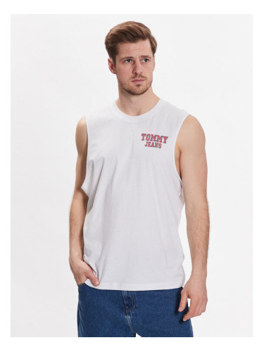 Tommy Jeans Мъжки топ Basketball DM0DM16307 Бял Relaxed Fit