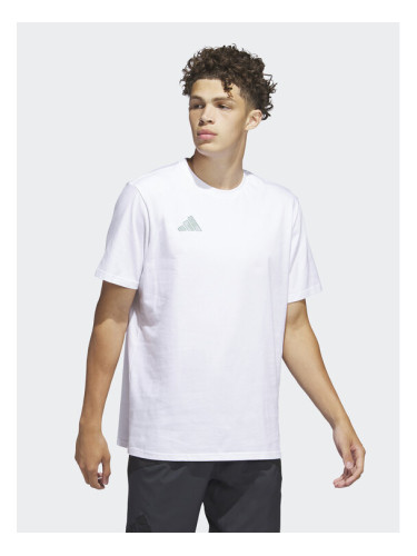 adidas Тишърт Worldwide Hoops City Basketball Graphic T-Shirt IC1872 Бял Loose Fit