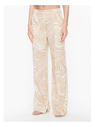Calvin Klein Текстилни панталони Wave Print Wide K20K205220 Бежов Regular Fit