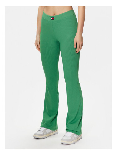 Tommy Jeans Текстилни панталони Badge DW0DW15373 Зелен Regular Fit