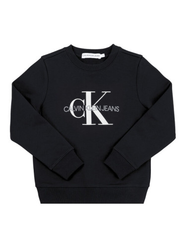 Calvin Klein Jeans Суитшърт Monogram Logo IU0IU00069 Черен Regular Fit