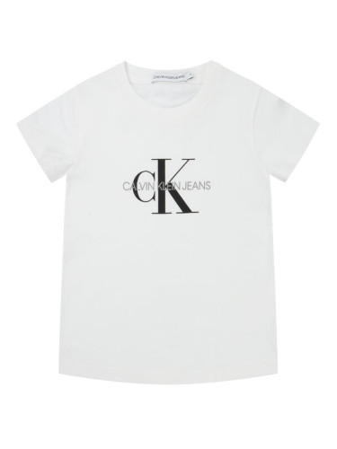 Calvin Klein Jeans Тишърт Monogram Logo IU0IU00068 Бял Regular Fit