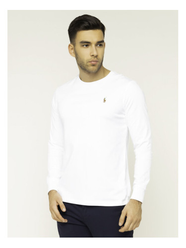 Polo Ralph Lauren Тениска с дълъг ръкав 710760121 Бял Slim Fit