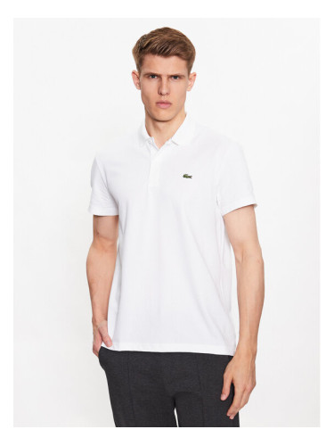 Lacoste Тениска с яка и копчета DH0783 Бял Regular Fit