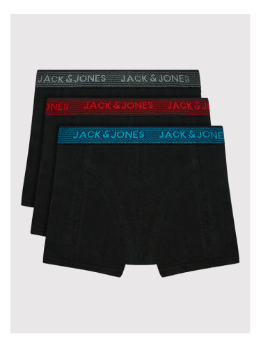 Jack&Jones Junior Комплект 3 чифта боксерки Waistband 12203513 Черен