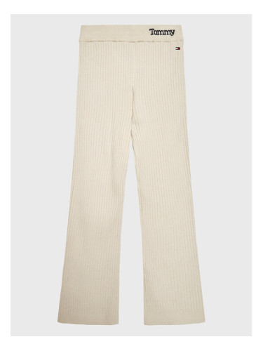 Tommy Hilfiger Текстилни панталони Comfy Rib Essential KG0KG07069 D Бежов Regular Fit