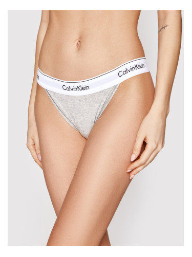 Calvin Klein Underwear Класически дамски бикини Tanga 000QF4977A Сив