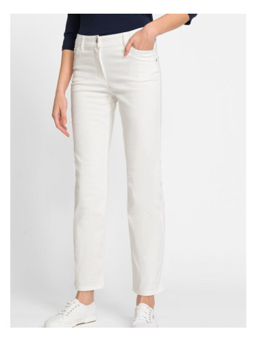 Olsen Текстилни панталони 14002067 Бял Regular Fit