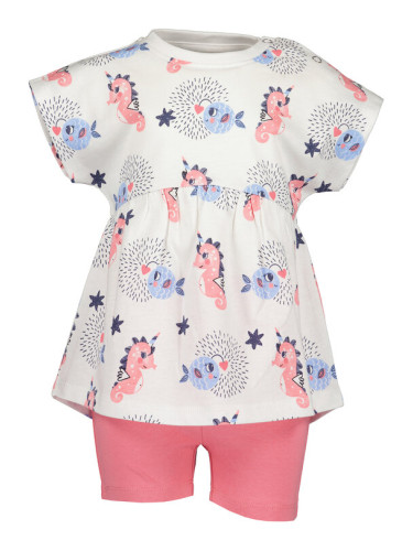 Blue Seven Комплект тишърт и панталонки 914519 X Бял Regular Fit