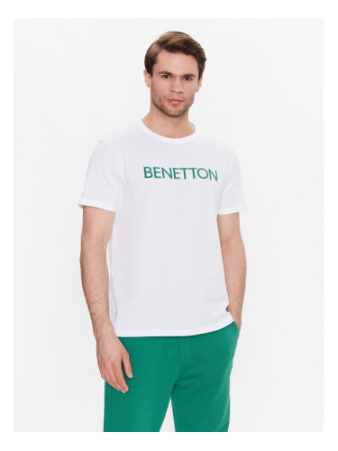 United Colors Of Benetton Тишърт 3I1XU100A Бял Regular Fit