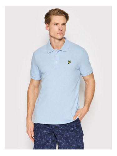 Lyle & Scott Тениска с яка и копчета Plain SP400VOG Светлосиньо Regular Fit