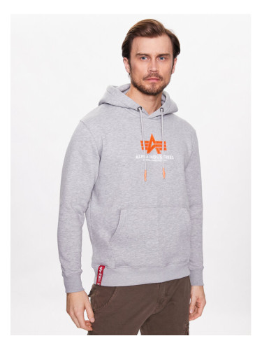 Alpha Industries Суитшърт Basic Hoody Rubber 178312RB Сив Regular Fit