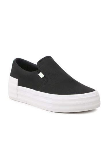 Calvin Klein Jeans Гуменки Vulc Flatf Bold Slipon Fluo Cont YW0YW00905 Черен