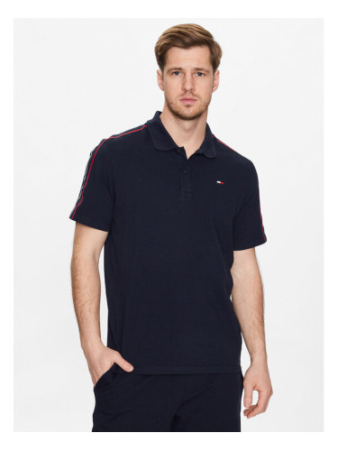 Tommy Hilfiger Тениска с яка и копчета Textured Tape MW0MW30713 Тъмносин Slim Fit