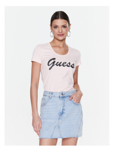 Guess Тишърт Adriana W3RI50 J1314 Розов Slim Fit