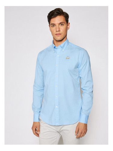 La Martina Риза Poplin CCMC02 PP003 Светлосиньо Slim Fit