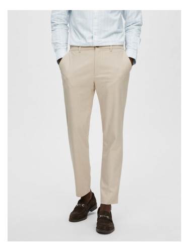 Selected Homme Текстилни панталони 16085270 Бял Slim Fit