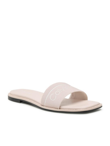 Calvin Klein Чехли Squared Flat Slide He HW0HW00817 Бежов