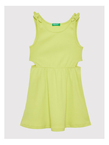 United Colors Of Benetton Лятна рокля 3HCGCV005 Жълт Regular Fit